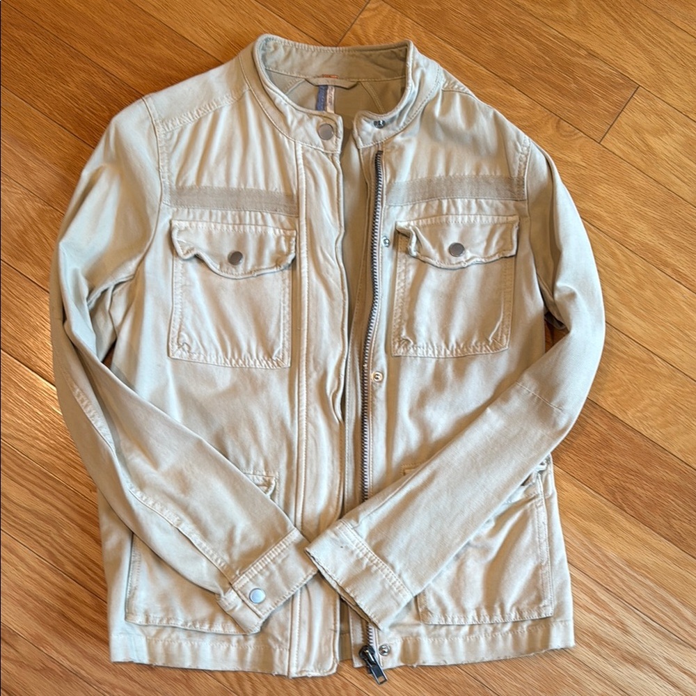 Free people Beige Zip-Up Jacket